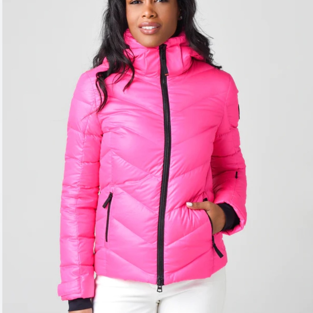 NWOT BOGNER FIRE ICE HOT PINK DOWN SKI JACKET FUR HOOD 2